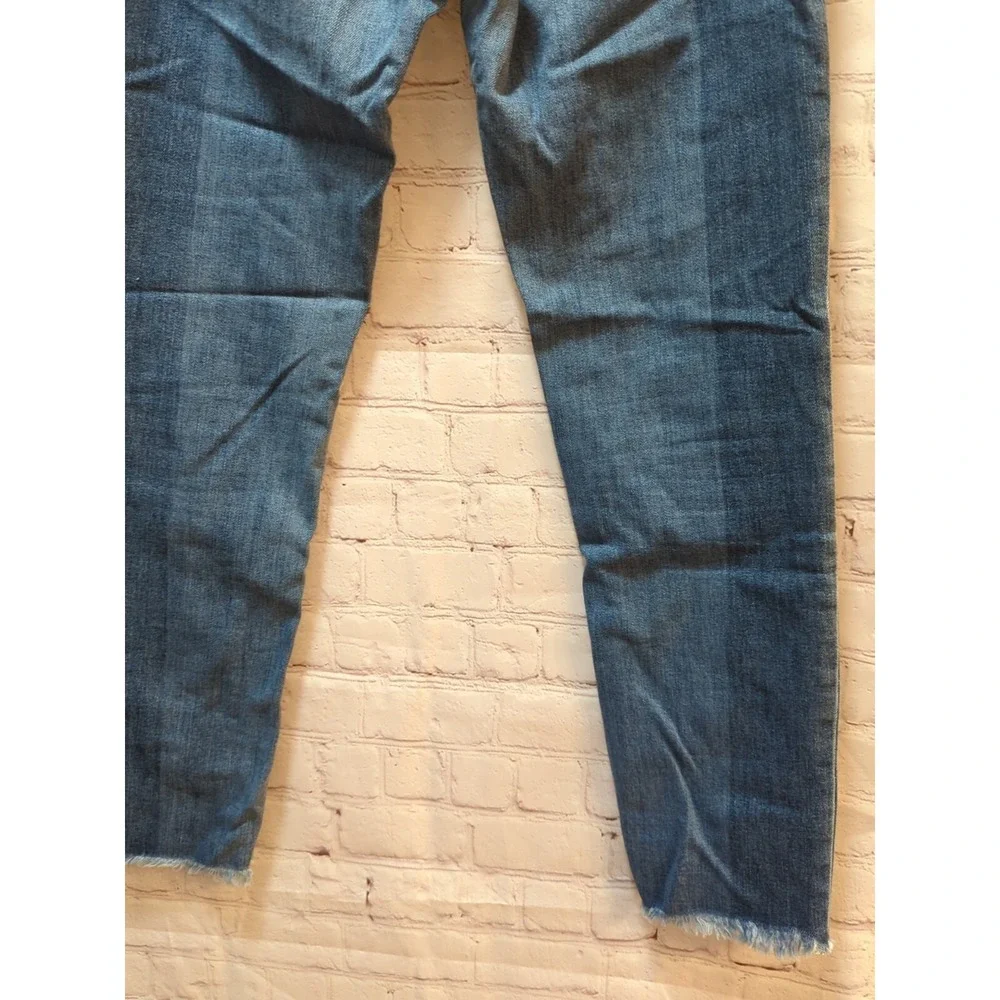 Old Navy blue jeans Boyfriend straight denim Women 4 tall mid rise ankle 2 tone